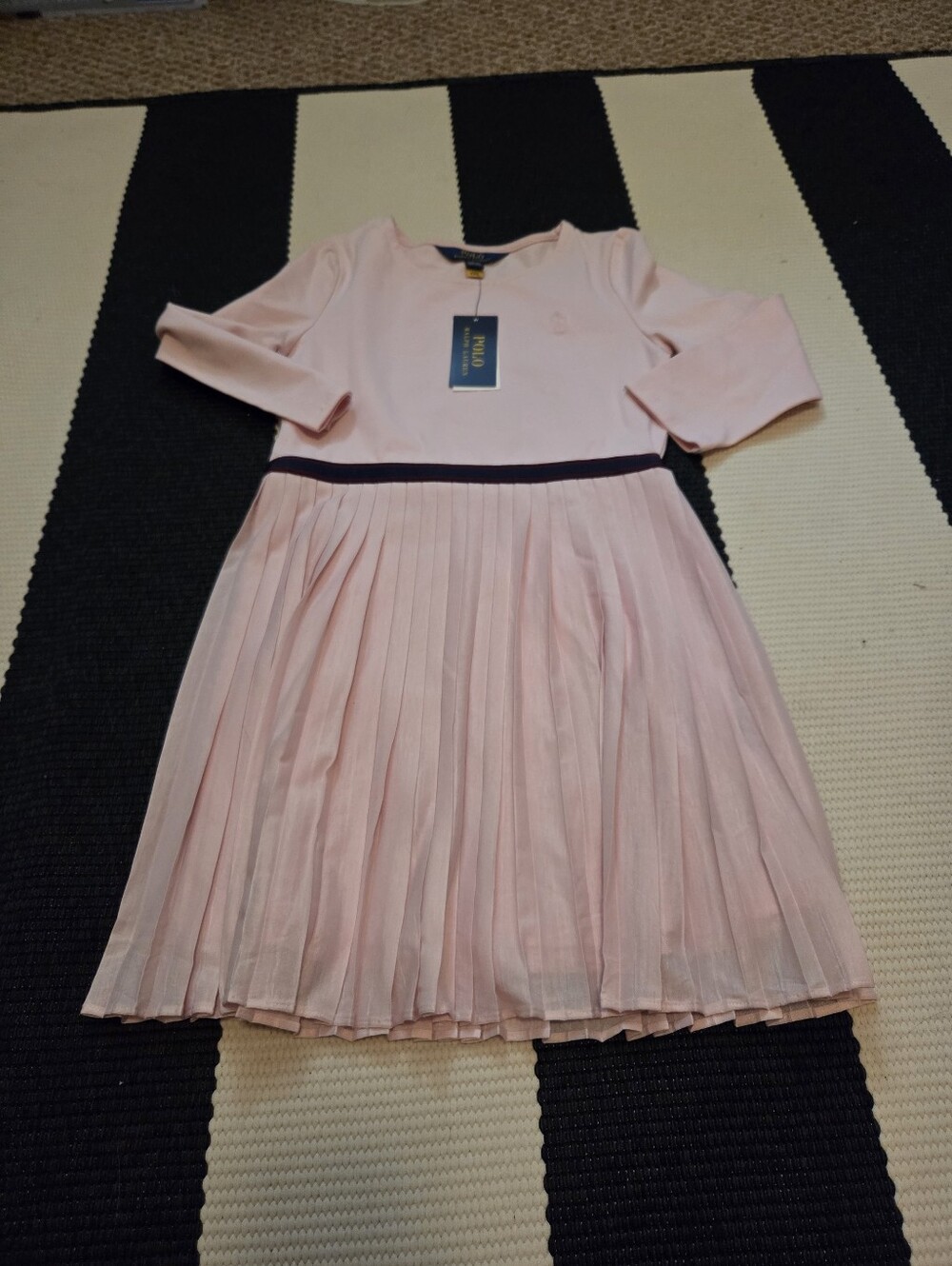 Ralph Lauren Girls Light Pink Pleated Dress